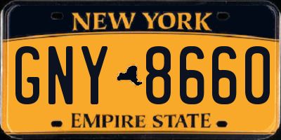 NY license plate GNY8660