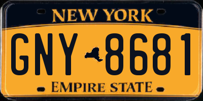 NY license plate GNY8681