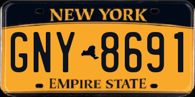 NY license plate GNY8691