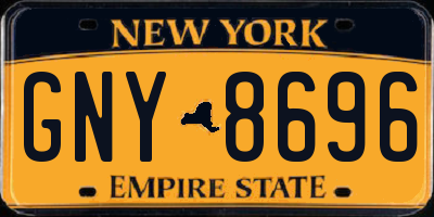 NY license plate GNY8696
