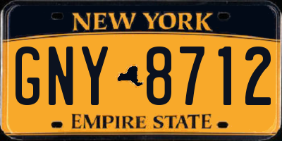 NY license plate GNY8712