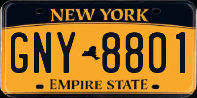 NY license plate GNY8801