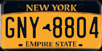 NY license plate GNY8804