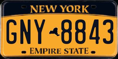 NY license plate GNY8843