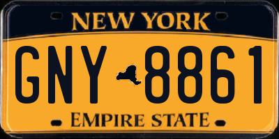 NY license plate GNY8861