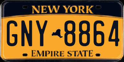 NY license plate GNY8864