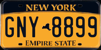 NY license plate GNY8899