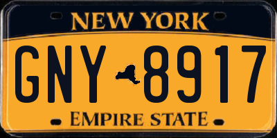 NY license plate GNY8917
