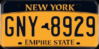 NY license plate GNY8929