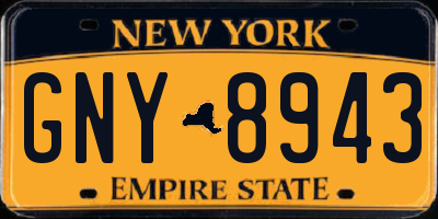NY license plate GNY8943
