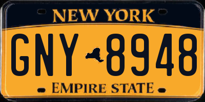 NY license plate GNY8948