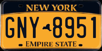 NY license plate GNY8951