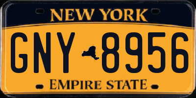NY license plate GNY8956
