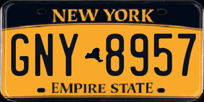 NY license plate GNY8957