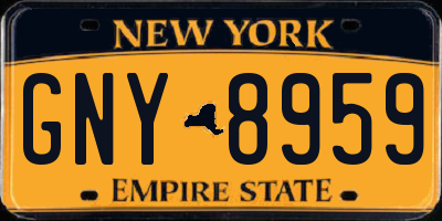 NY license plate GNY8959