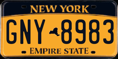 NY license plate GNY8983