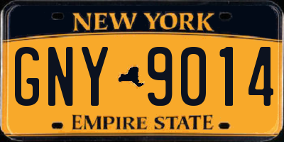 NY license plate GNY9014
