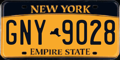 NY license plate GNY9028