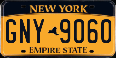 NY license plate GNY9060