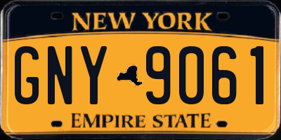 NY license plate GNY9061
