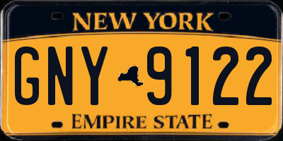 NY license plate GNY9122