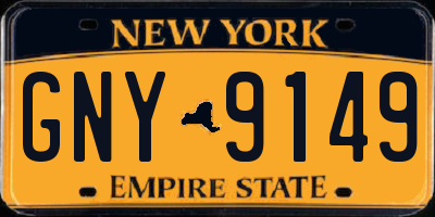 NY license plate GNY9149