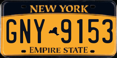 NY license plate GNY9153