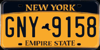 NY license plate GNY9158