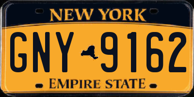 NY license plate GNY9162