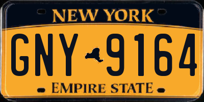 NY license plate GNY9164