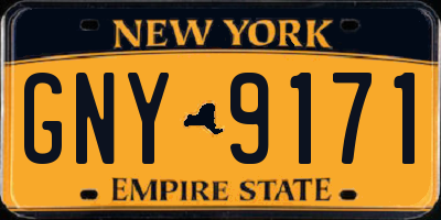 NY license plate GNY9171