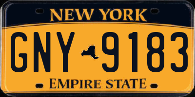 NY license plate GNY9183