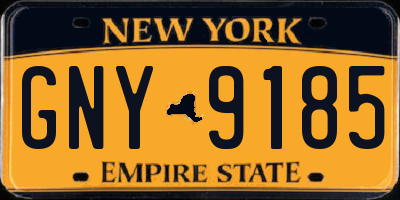 NY license plate GNY9185