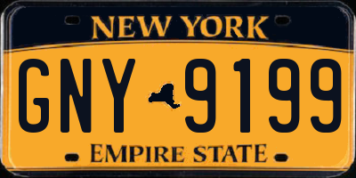 NY license plate GNY9199