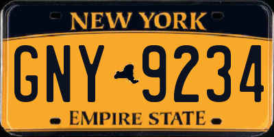 NY license plate GNY9234