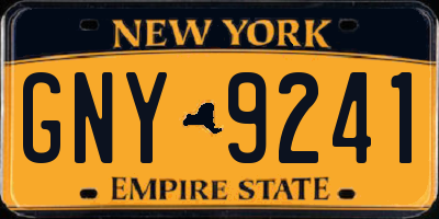 NY license plate GNY9241