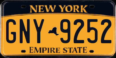 NY license plate GNY9252