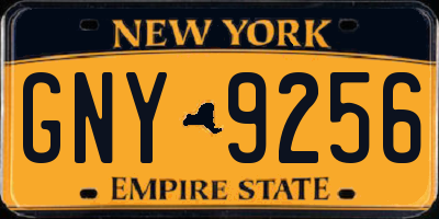 NY license plate GNY9256