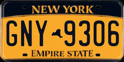 NY license plate GNY9306