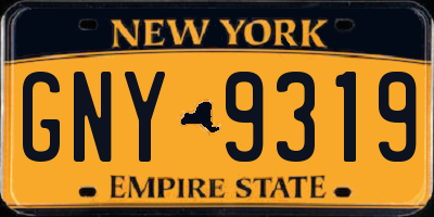 NY license plate GNY9319