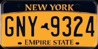 NY license plate GNY9324