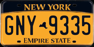 NY license plate GNY9335