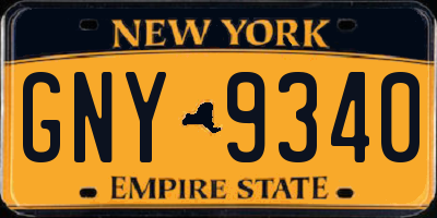 NY license plate GNY9340