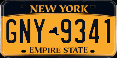 NY license plate GNY9341