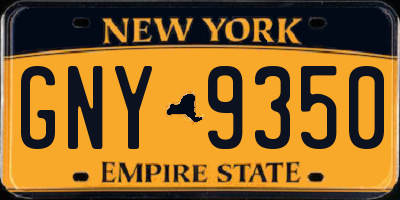NY license plate GNY9350