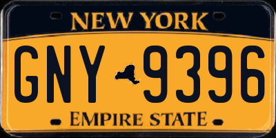 NY license plate GNY9396