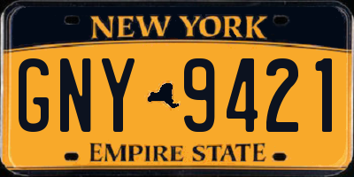 NY license plate GNY9421