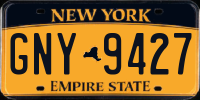 NY license plate GNY9427