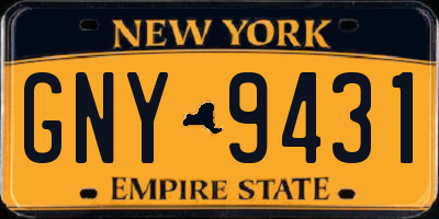 NY license plate GNY9431