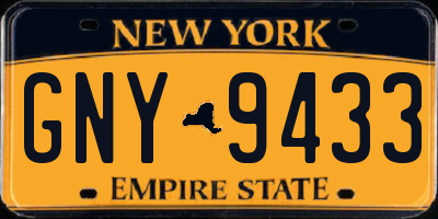 NY license plate GNY9433